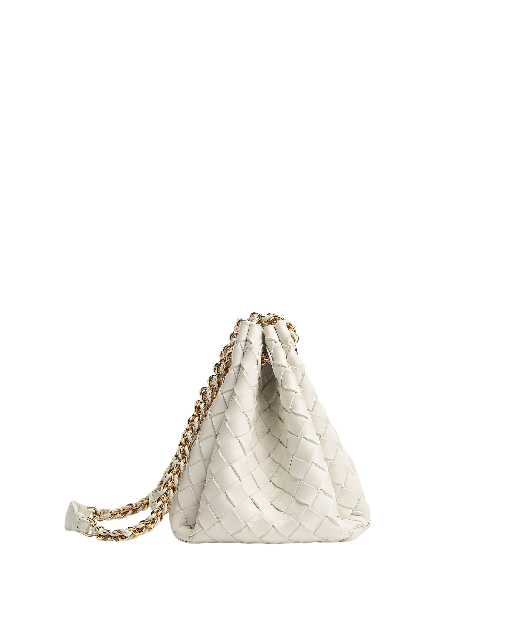 Bottega Veneta | Small Parachute Chain | Chalk Intrecciato Leather