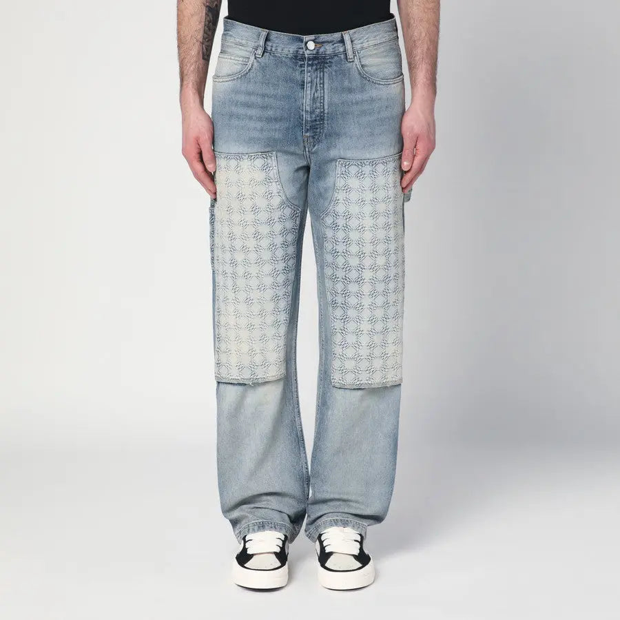 Amiri | Carpenter Monogram Panel Jeans | Light Wash Denim Amiri