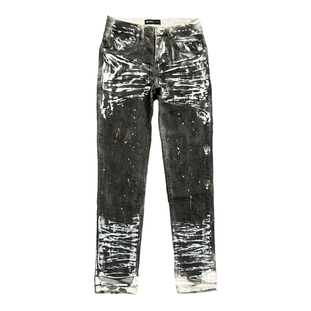 Black jeans with paint splatter