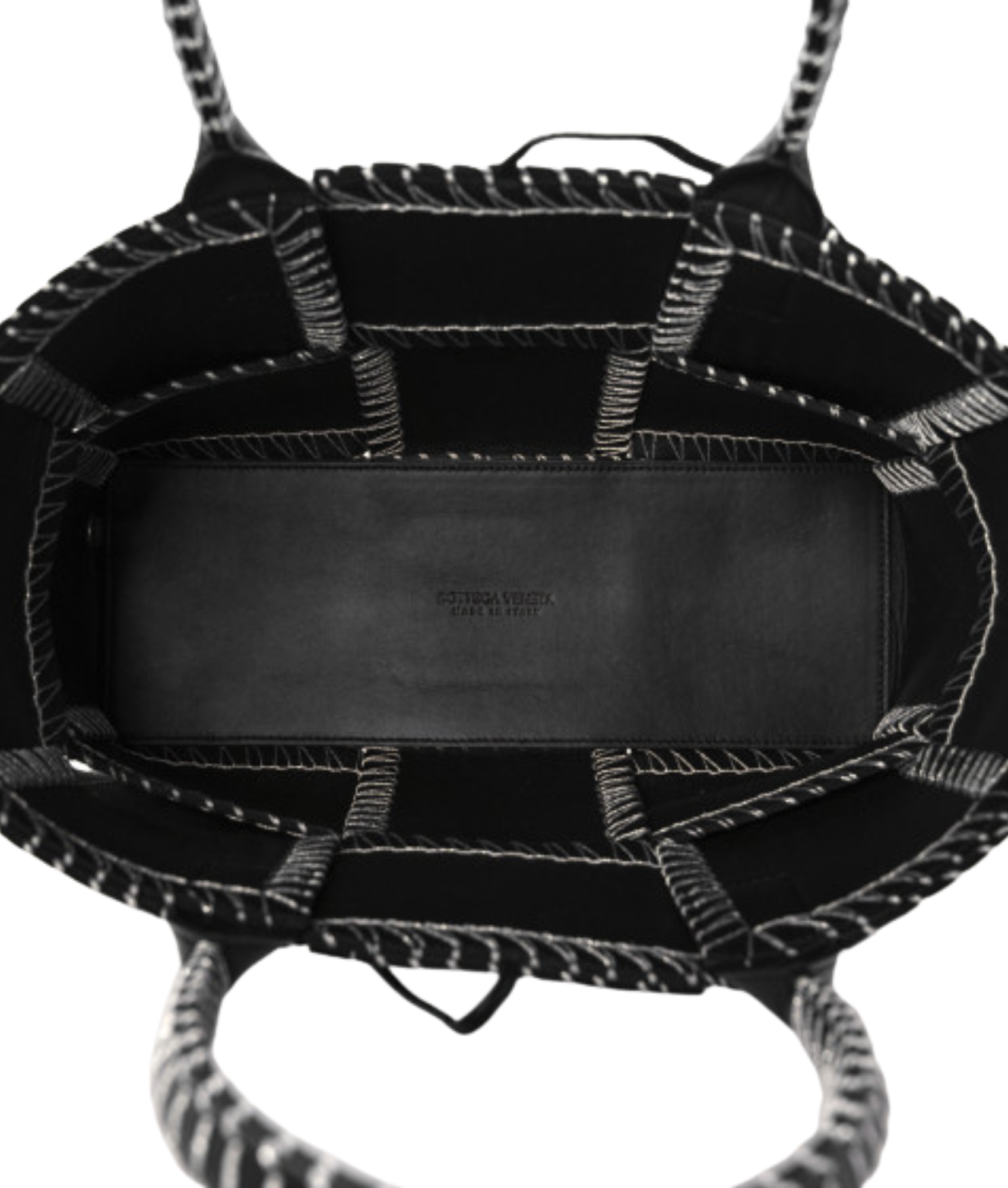 Bottega Veneta | Intrecciato Small Topstitch Arco Tote | Black & Red Leather