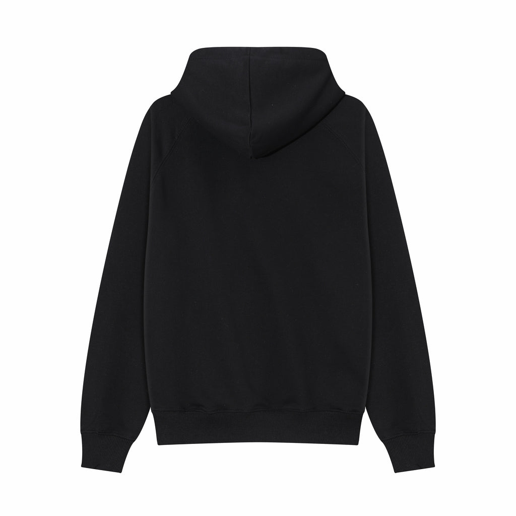 AMI Paris | Logo-Embroidered Hoodie | Black