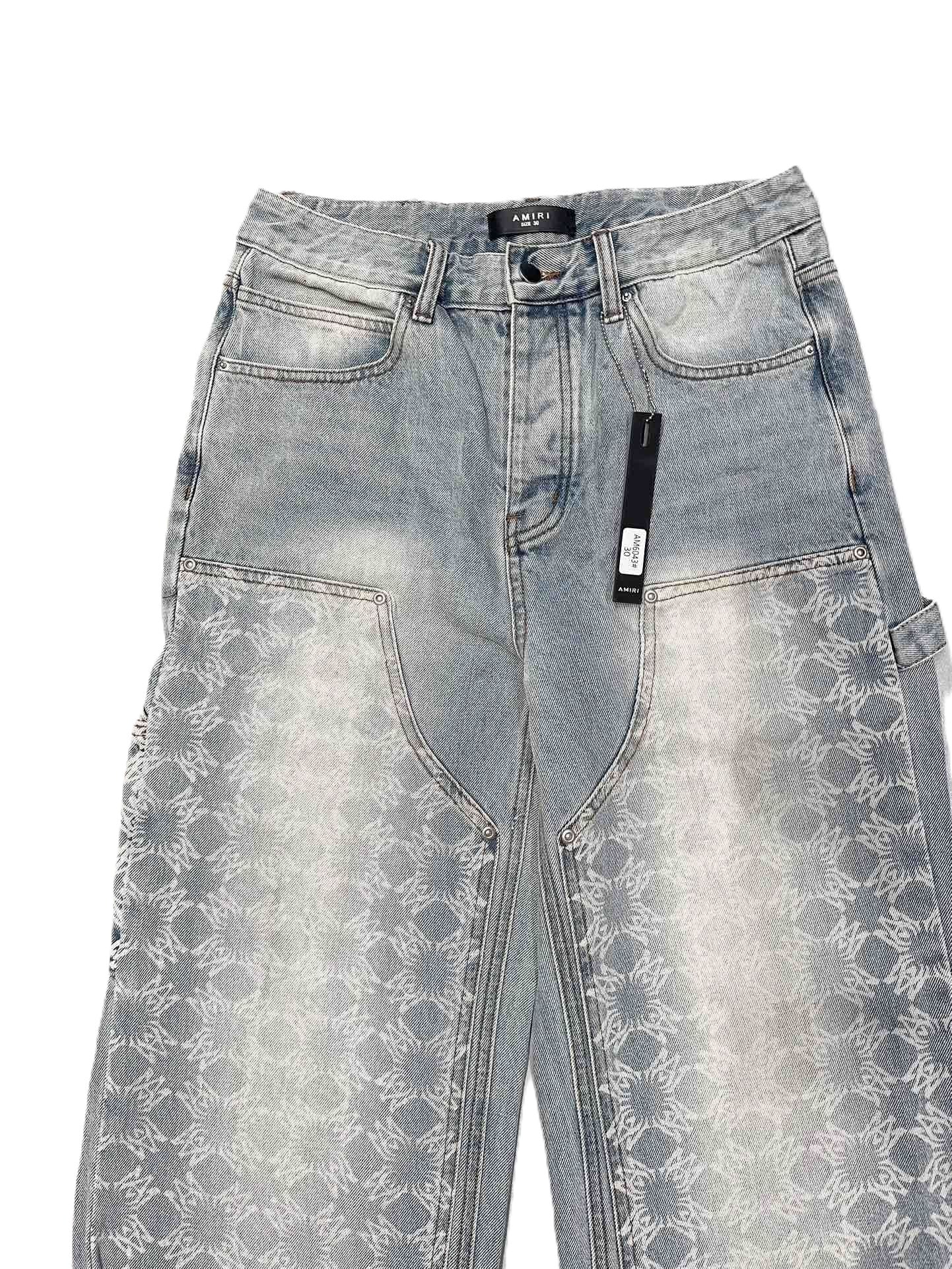 Amiri | Carpenter Monogram Panel Jeans | Light Wash Denim Amiri