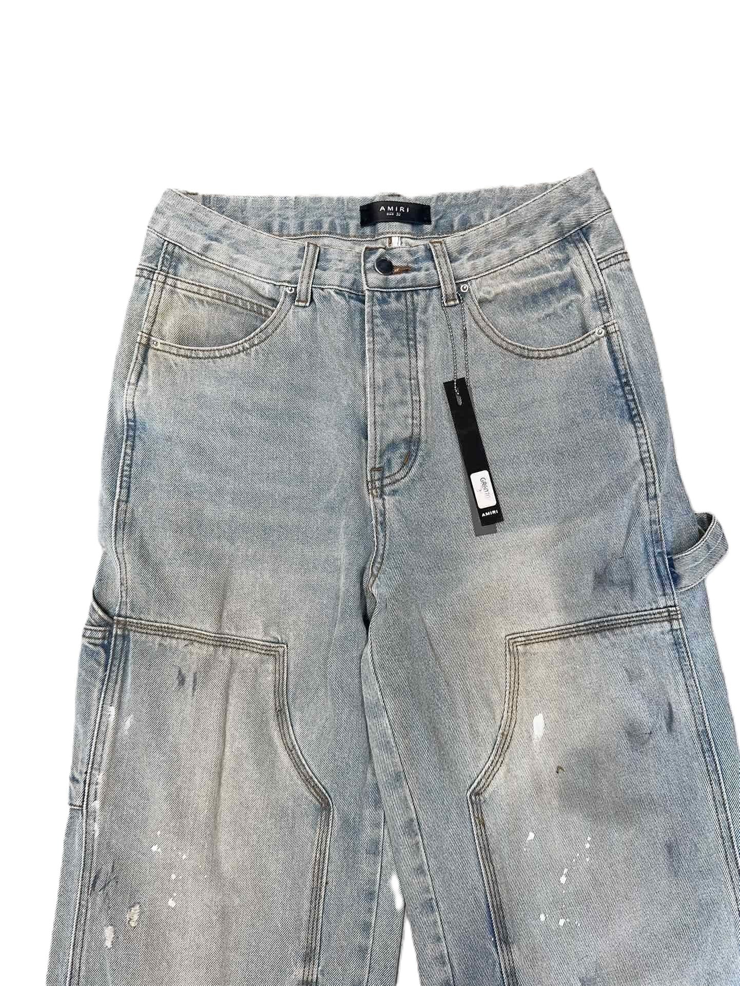 Amiri | Paint-Splatter Carpenter Jeans | Light Wash Denim Amiri