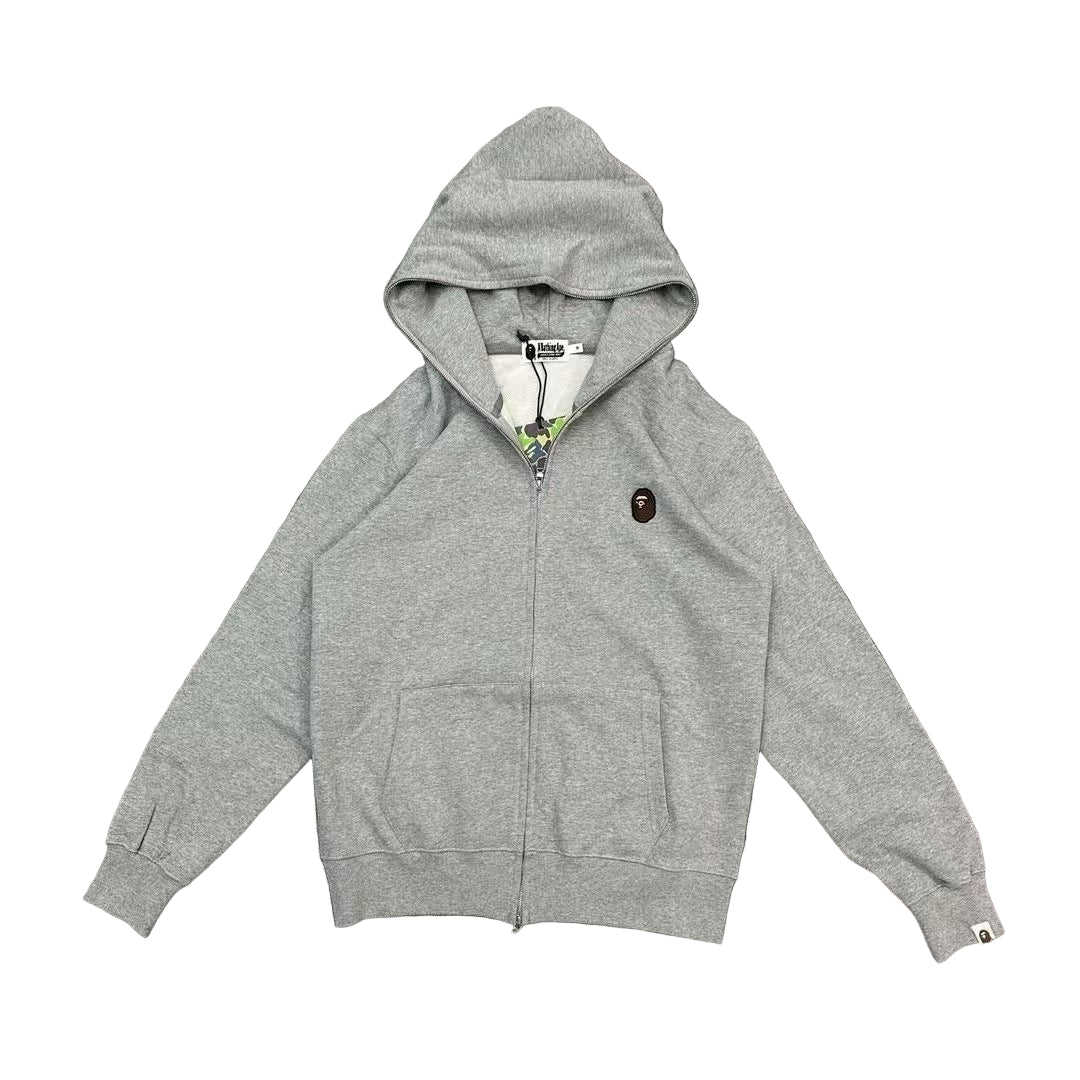 A Bathing Ape | Ape Head Full Zip Hoodie | Black & Grey