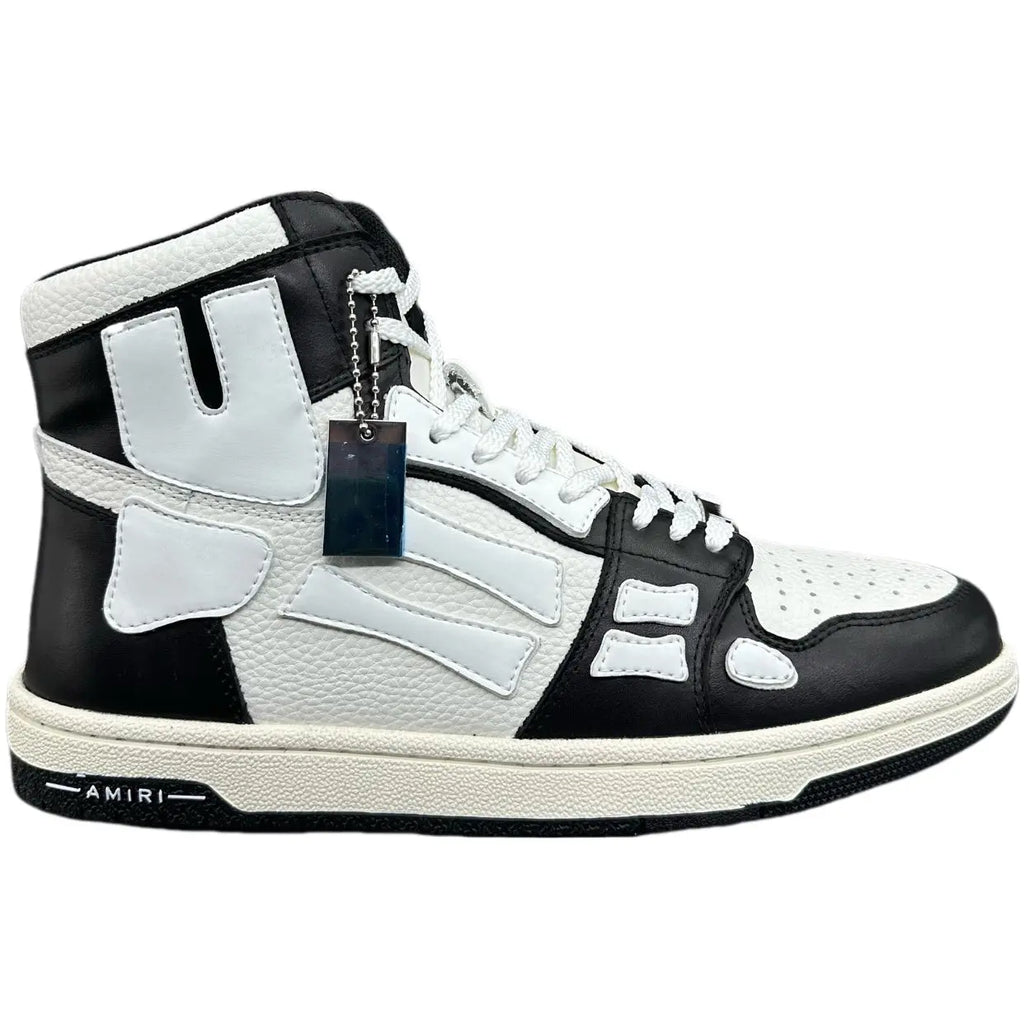 Amiri | Skel-Top High Leather Sneaker | Bandana Blue, Bandana Orange, or Black/White Amiri