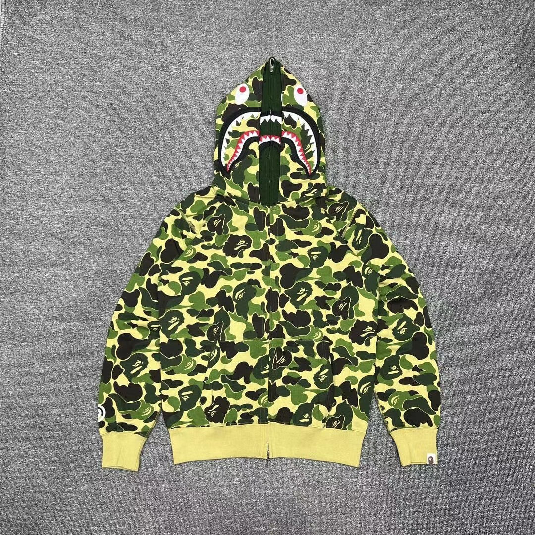 BAPE | Shark Full Zip Camo Hoodie | Pink, Blue, Green
