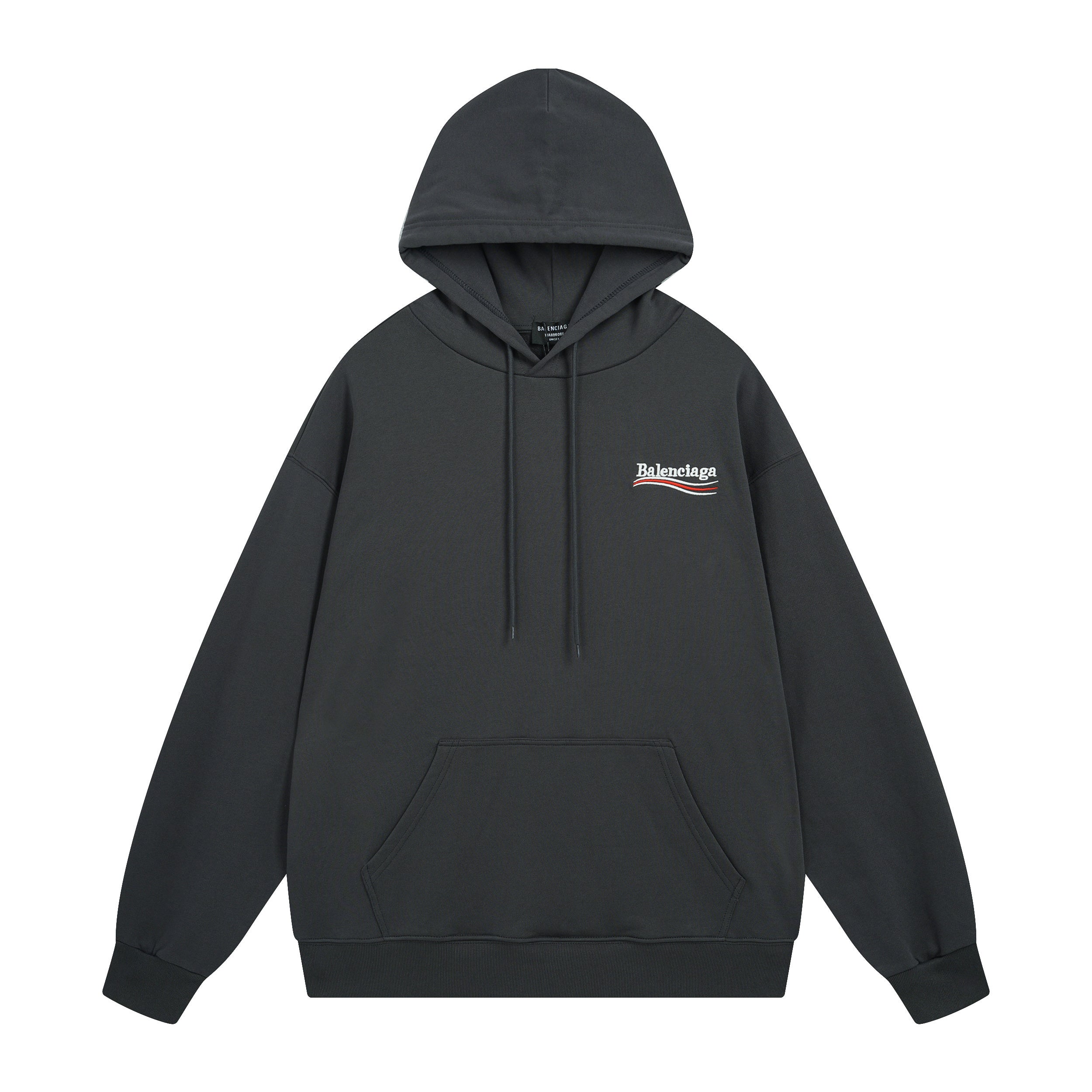 Balenciaga | Black Red Stripe Logo Hoodie